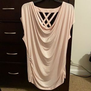 HeartSoul sparkling blush pink 1X classic short sleeved top